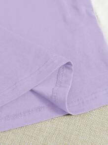 Comfortcana Summer Casual Solid Color Knitted Tank Top Three Pieces Set - Lilac Purple - View 5