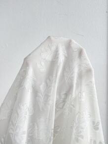 Al Najma Vestido largo de verano para mujer con mangas murciélago elegante y bordado floral - Blanco - Ver 7