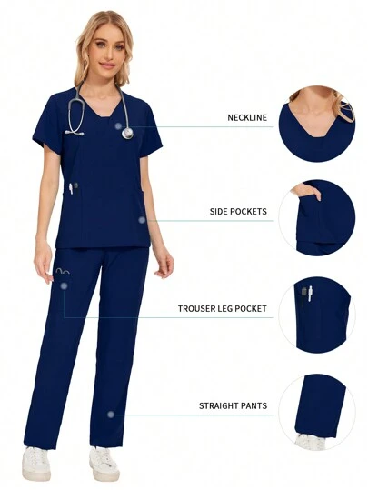 Beauty Agency Scrubs Nurse Women Suit Pet Shop Veterinary Nursing Accessories Doctor Uniform Breathable Top Pants Working Clothes