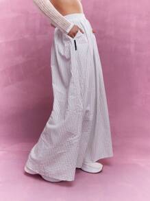 MISSGUIDED Textured Striped Maxi Skirt