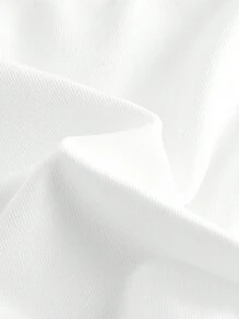 SHEIN Tween Girls' Knitted Solid Color Vest And V-Waist Skirt Sports Two-Piece Set - White - View 3