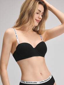 女性有模杯帶鋼圈胸罩 - 黑色 - 查看 7