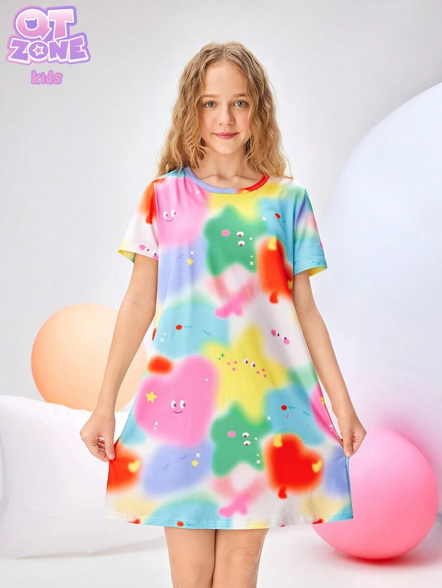 KTGD8 Tween Girl Milk Silk Pajamas, 160g, Digital Printed And Locally ...