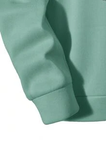 Manfinity VCAY Loose Fit Men's Letter Graphic Drop Shoulder Thermal Hoodie - Mint Green - View 4