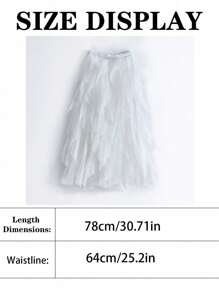 1pc 春夏秋冬女装不对称网纱-吊带裙-女装-彩色蛋糕裙-泡泡裙超仙裙-面料涤纶法式度假风刺绣小上衣吊带裙女装高级定制套装粉色泡泡裙女装夏季修身高腰裙校园度假日常出游婚礼裙-白色款式万圣节 - 白色 - 查看 4