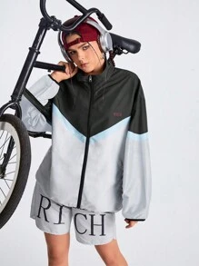 SHEIN Sports Women's Casual Sportswear, Loose And Lightweight Patchwork Streetwear For Urban Commuting And Hiking - Multicolor - View 2