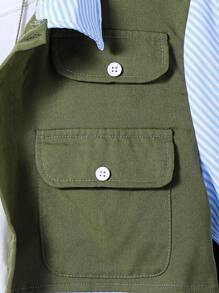 SHEIN 青少年男孩短式背心、襯衫及貨物褲2件組 - 彩色 - 查看 6