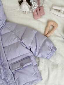 Bộ áo khoác lông vũ dày thời trang mùa đông thường ngày cho bé gái, quần áo thu đông - Màu tím - Xem 8