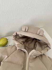 Abrigo de invierno grueso y cálido de moda informal para uso diario para bebé niño, ropa de invierno - Caqui - Ver 4