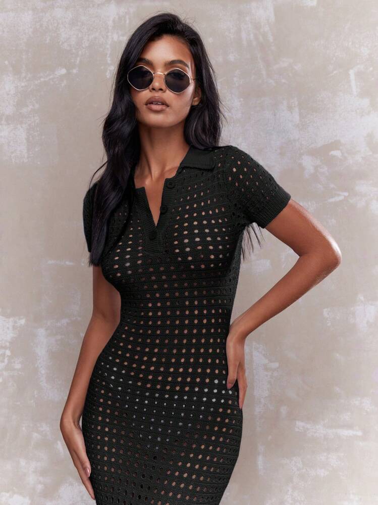 black crochet dress missguided MISSGUIDED Crochet Maxi Dress With Fringe Detail And Plunge NeckMISSGUIDED
