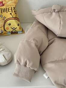 Abrigo de invierno grueso y cálido de moda informal para uso diario para bebé niño, ropa de invierno - Caqui - Ver 7