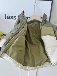 男婴加厚保暖连帽棉服外套，秋冬时尚 - 彩色 - 查看 7