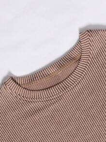 INAWLY 德克萨斯 & 字母印花时尚罗纹女式上衣夏季宽松超大落肩 T 恤