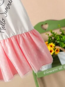 寶寶女孩休閒可愛印花公主風格連身裙，夏季輕盈風格 - 彩色 - 查看 6