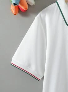 Vestido casual con cuello de polo blanco para adolescentes, apropiado para volver al colegio, vacaciones, verano y viajes