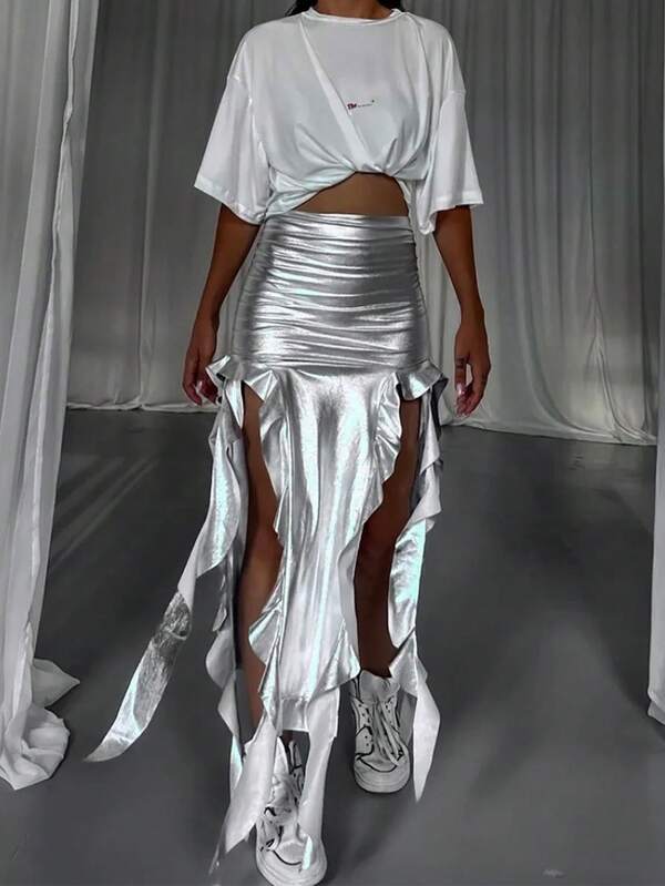 New Jellyfish Lace Bodycon Skirt, Versatile And Fashionable Pencil Skirt