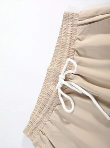 Men Floral Print Shirt & Drawstring Waist Pants Without Tee - Multicolor - View 6