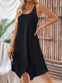 SHEIN LUNE Robe décontractée de style vacances pour femme de couleur unie - Multicolore - Voir 5
