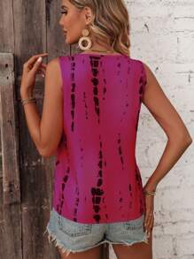 SHEIN LUNE 紮染背心上衣 - 紫色 - 查看 2