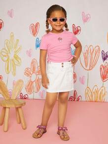 Mini mi Girls Super Cute  Pink Rhinestone Bow T-Strap Sandals - Shiny, Stylish, Comfortable, Perfect For Little Princesses - Red Violet - View 3