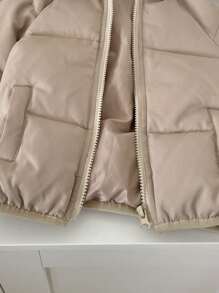 Abrigo de invierno grueso y cálido de moda informal para uso diario para bebé niño, ropa de invierno - Caqui - Ver 6