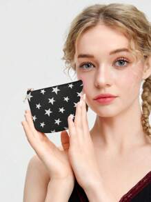 ROMWE Goth Túi đựng và ví đựng tiền xu hình ngôi sao hoạt hình - Nhiều màu - Xem 5