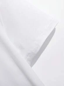 Men's Summer Letter & Gaming Console Print T-Shirt And Drawstring Waist Shorts Set - White - View 5