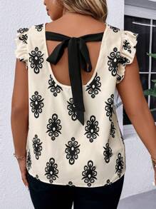 SHEIN Frenchy Plus Size Women's Random Printed Simple Daily Fall Women Clothes Tropical Shirt - Multicolor - View 3