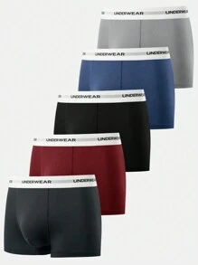 Snug Zone Men's Simple Print Boxer Briefs (5pcs/Pack) - Multicolor - View 3