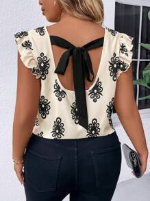 SHEIN Frenchy Plus Size Women's Random Printed Simple Daily Fall Women Clothes Tropical Shirt - Multicolor - View 1