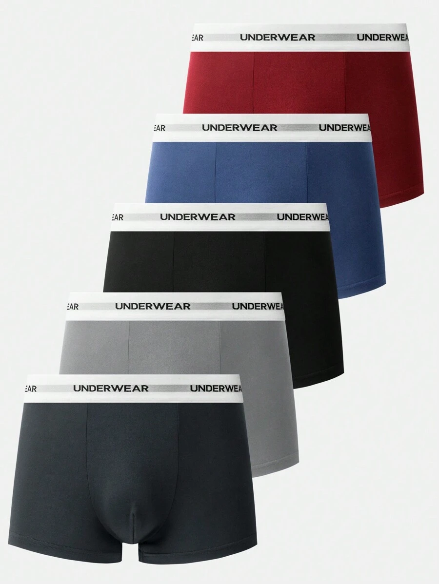 Snug Zone Men's Simple Print Boxer Briefs (5pcs/Pack) - Multicolor - View 1