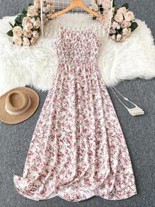 Breezaya Plus Size Vacation Casual Ditsy Floral Print Cami Dress Maxi Women Outfit