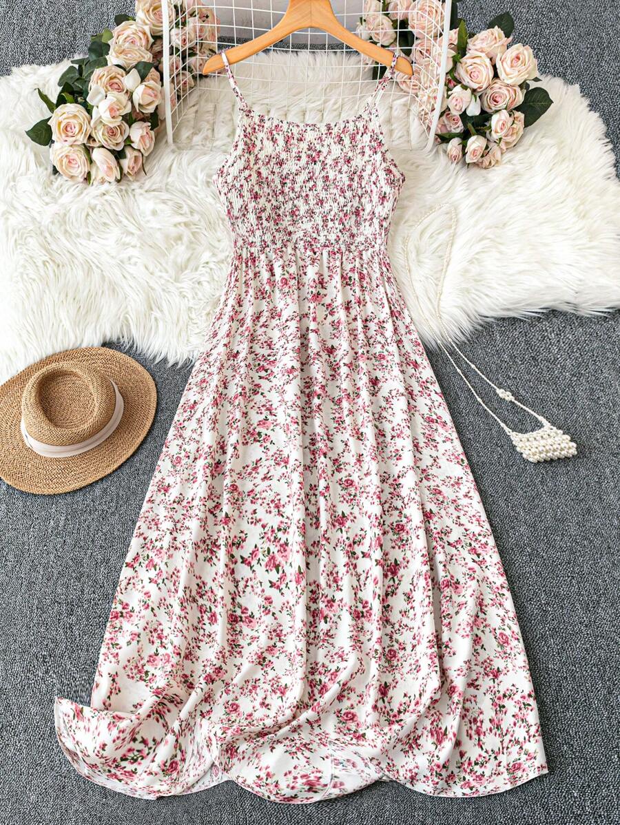 Breezaya Plus Size Vacation Casual Ditsy Floral Print Cami Dress Maxi Women Outfit