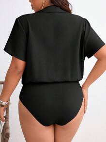SHEIN Frenchy Body casual y sencillo de talla grande de unicolor para el verano