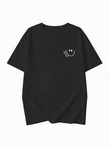 夏季新款休闲百搭女式趣味图案圆领短袖 T 恤