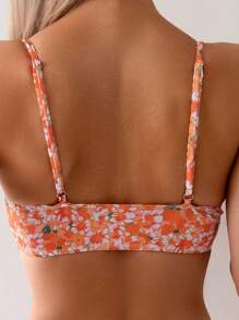 Swim Mod Women's Summer Beach Floral Print Ruched Sexy Bikini Set, Random Print - Multicolor - View 3