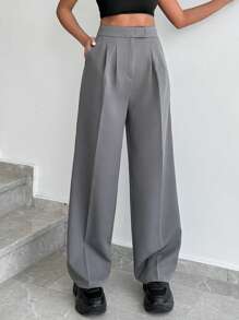 RueChic Wide Legs Grey  Panst - Grey - View 6