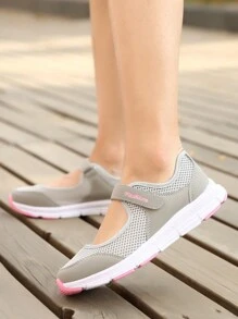 Fall/Winter Foot Strength Shoes For The Elderly, Middle-Aged Mother's Shoes, Nurse Shoes, Women's Breathable Lightweight Casual Sneakers - Light Grey - View 2