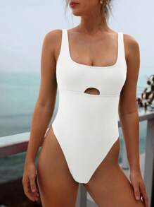 Swim Chiccia Maillot de bain une pièce unicolore simple pour tous les jours, pour l'été