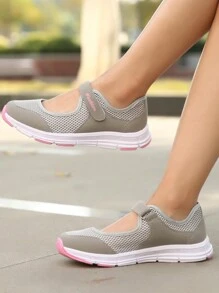 Fall/Winter Foot Strength Shoes For The Elderly, Middle-Aged Mother's Shoes, Nurse Shoes, Women's Breathable Lightweight Casual Sneakers - Light Grey - View 1