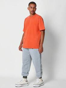 SUMWON Regular Fit Crew Neck Premium Heavyweight Short Sleeve Tee - Orange - View 4