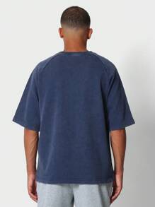 SUMWON Camiseta esencial de manga corta con lavado, ajuste oversize y tejido premium de peso pesado de bucle