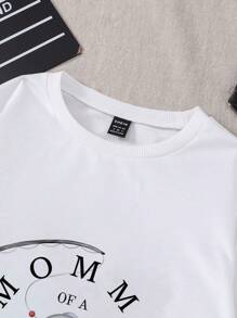 Women's Printed Round Neck Long Sleeve Simple Daily Pullover Sweatshirt  Fall Outfit - White - View 6