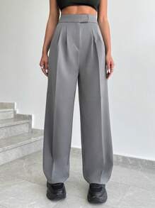 RueChic Wide Legs Grey  Panst - Grey - View 3