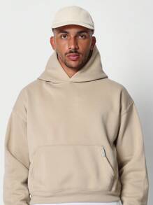 SUMWON Crop Fit Overhead Essential Hoodie - Apricot - View 3