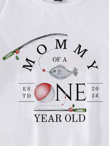 Women's Printed Round Neck Long Sleeve Simple Daily Pullover Sweatshirt  Fall Outfit - White - View 4