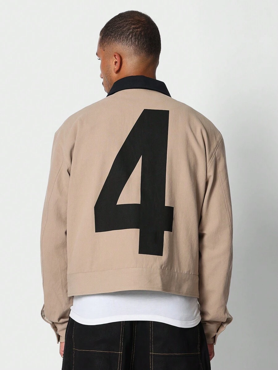 SUMWON Utility Canvas Worker Jacket Retro Style Number 4 Sport Back ...
