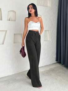 EURMUSE Quần sọc nữ màu xanh hải quân - màu đen - Xem 4