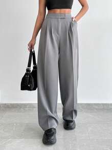 RueChic Wide Legs Grey  Panst - Grey - View 4