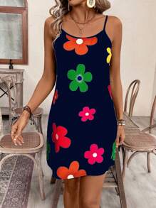 Breezaya 花卉印花吊帶連身裙